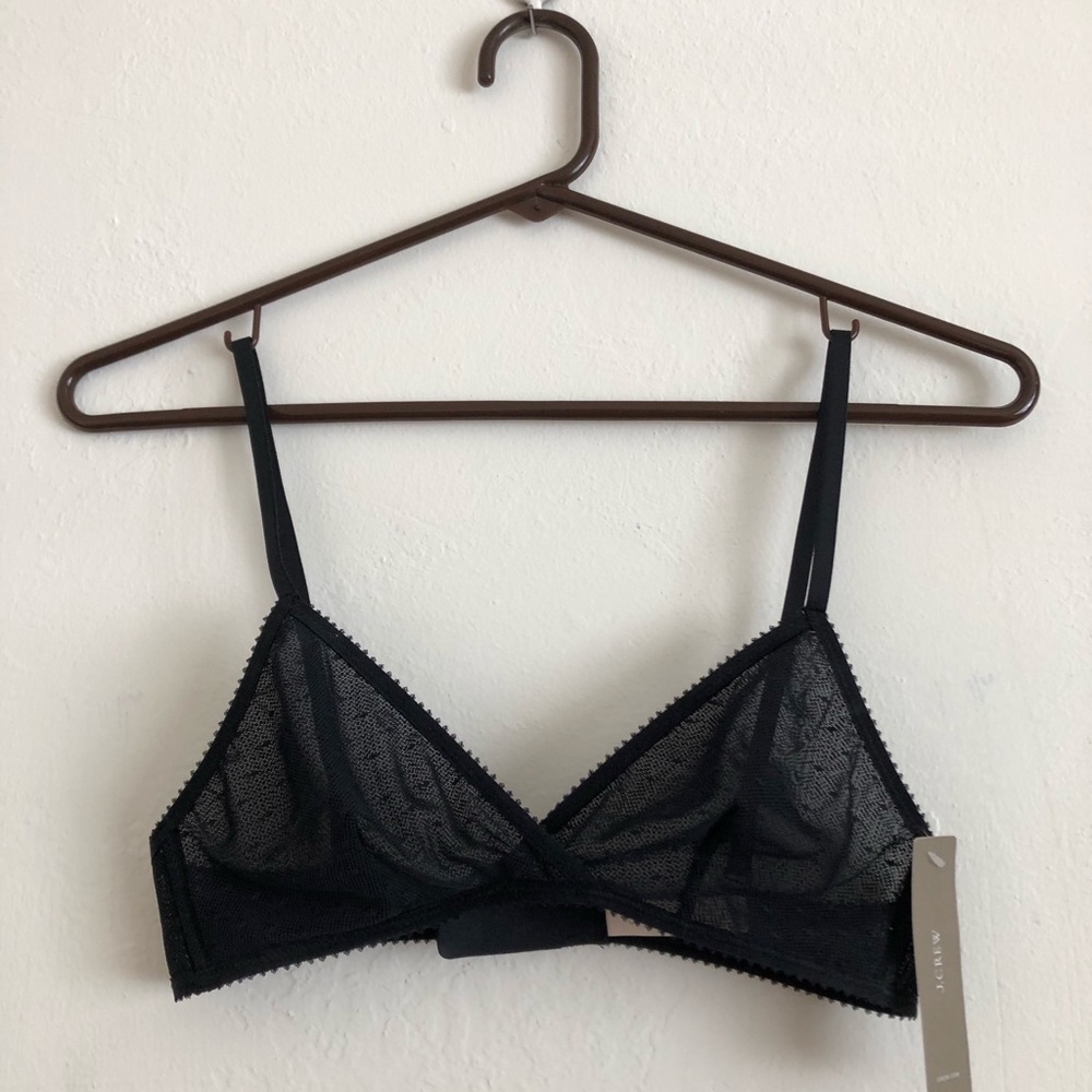J Crew French Black Bralette